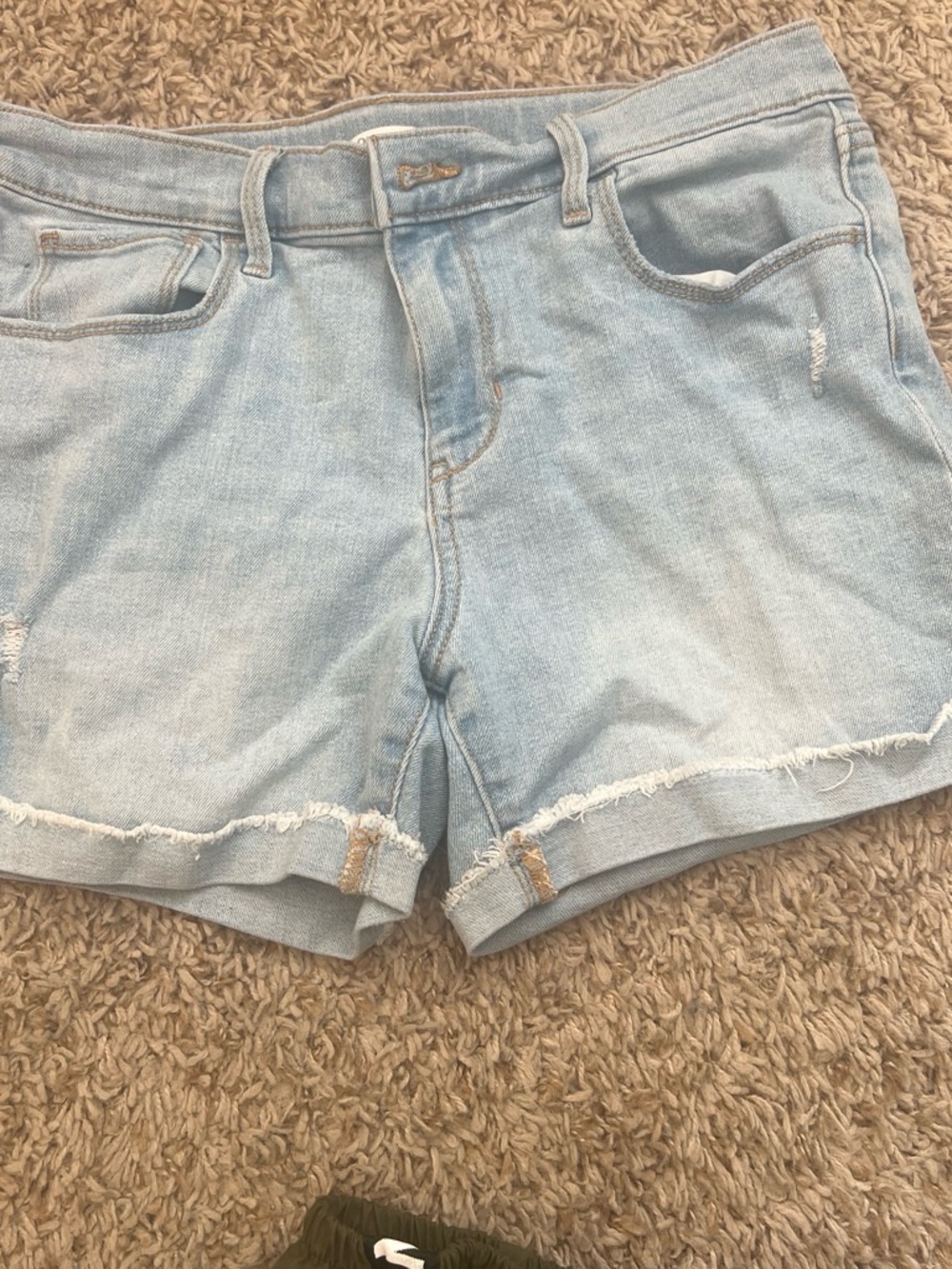 Old Navy Light Wash Denim Shorts with Frayed Hem